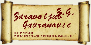 Zdravoljub Gavranović vizit kartica